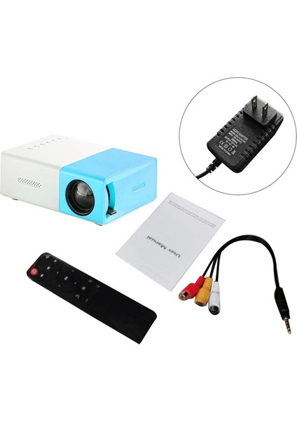 Okul Sezonu Çok Fonksiyonlu Sınıf Mini Projektör LED Mini Kablosuz 1080P Hd Projektör Abd Fişi, Mavi-Beyaz (Yurt Dışından) modelleri