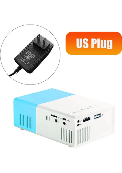 Okul Sezonu Çok Fonksiyonlu Sınıf Mini Projektör LED Mini Kablosuz 1080P Hd Projektör Abd Fişi, Mavi-Beyaz (Yurt Dışından) fırsatları