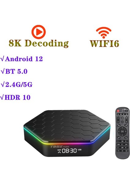 T95Z Plus Android 12 Tv Kutusu 8k Allwinner H618 2.4g 5g Wifi 6 Bt 5.0 Medya Oyuncu Android Kutusu 2GB+16GB, Abd Fiş (Yurt Dışından) indirimleri
