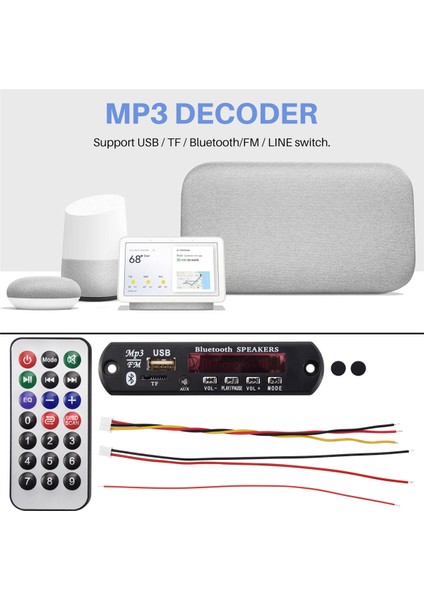 Bluetooth 5.0 Mp3 Decoder Tahtası Dc 5V 12V Car Fm Radyo Modülü Desteği Tf USB Aux Aux Aux (Yurt Dışından) indirimleri