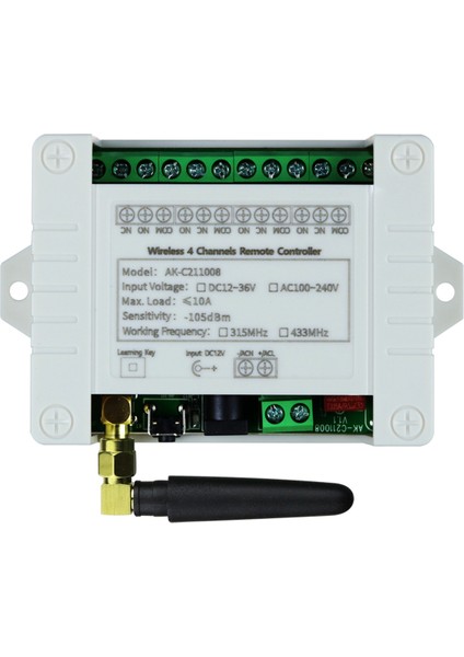 Dc 12V 24V 36V 10A 433MHZ 4 Kanal Kablosuz Röle Rf Uzaktan Kumanda Anahtarı Alıcı+4ch Verici, 1 Alıcı 1 Uzak (Yurt Dışından) indirimleri
