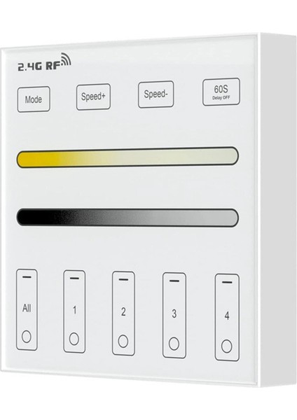 2.4g Rf 4 Bölge 86 Panel Dm/cct Akıllı LED Denetleyici LED Işık Kontrolü Için Çift Renk Sıcaklığı Dokunmatik Kontrolör (Yurt Dışından)