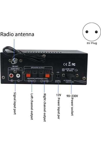 Hıfı Dijital Amplifikatör Bluetooth Amplifikatör 2.0 Bluetooth Surround Ses Amp Hoparlör Ev Araba Eu Fişi (Yurt Dışından) fiyatları