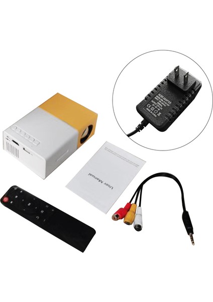 Okul Sezonu Çok Fonksiyonlu Sınıf Mini Projektör LED Mini Kablosuz 1080P Hd Projektör Abd Fişi, Sarı-Beyaz (Yurt Dışından) fırsatları