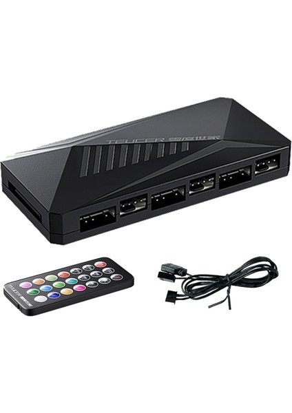 Teucer 6p Argb 6 Yönlü Splitter 5V 3pin Fan Denetleyicisi Hub Sata Powered 4pin Pwm Manyetik Standoff Hub Pc Kasası Için (Yurt Dışından)