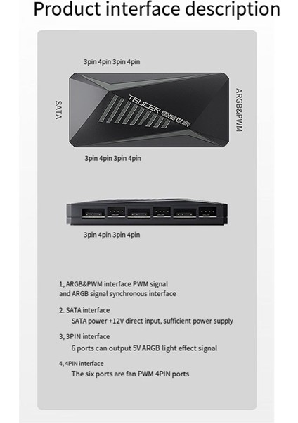 Teucer 6p Argb 6 Yönlü Splitter 5V 3pin Fan Denetleyicisi Hub Sata Powered 4pin Pwm Manyetik Standoff Hub Pc Kasası Için (Yurt Dışından) fırsatları