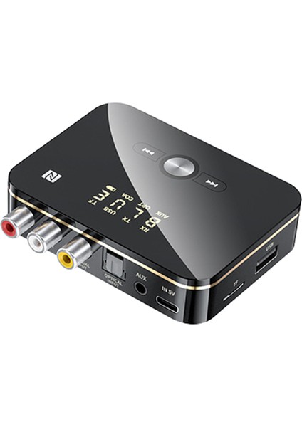M8 Bluetooth 5.0 Rca Ses Alıcı Verici Aptxll 3.5mm Aux Müzik Kablosuz Adaptörü Mıc Nfc ile Araba Tv Hoparlörleri (Yurt Dışından)