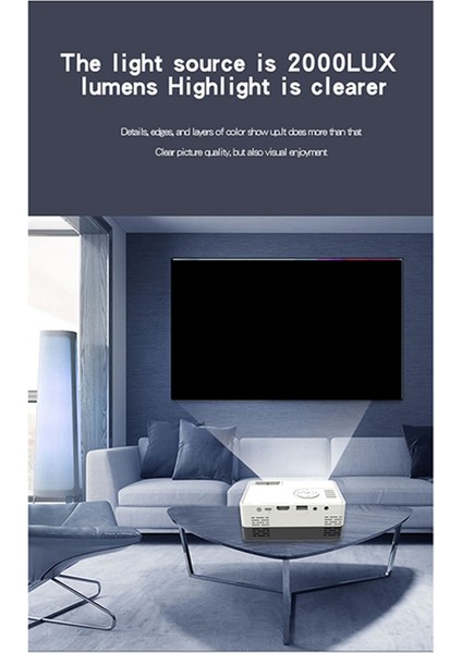 J15 Pro Ev Sineması Için Mini Projektör 480X360 Piksel 1080P Desteklenen USB Ses Videosu Mini Beamer-Abd Fişi (Yurt Dışından)