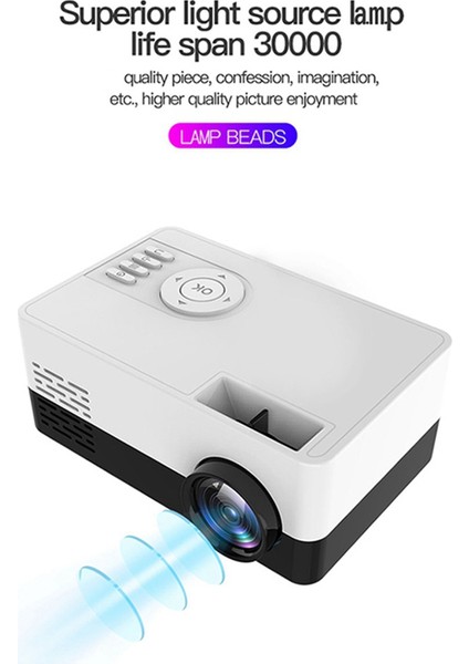 J15 Pro Ev Sineması Için Mini Projektör 480X360 Piksel 1080P Desteklenen USB Ses Videosu Mini Beamer-Abd Fişi (Yurt Dışından) modelleri