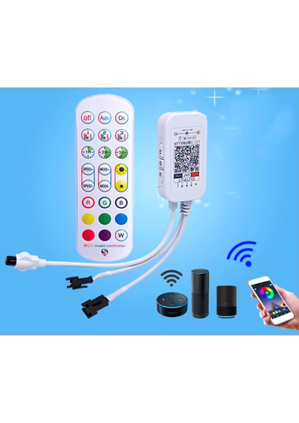 WS2812B Adreslenebilir LED Şerit Işığı 5050 Rgb LED Bant 24KEY Uzak Müzik Akıllı Denetleyici Için Bluetooth Denetleyici (Yurt Dışından) fiyatları
