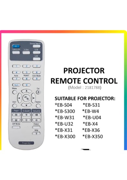 Epson Projector Projektoru Için Eb Serisi Projektör Için Uzaktan Kumanda Değiştirme (2181788) (Yurt Dışından) modelleri