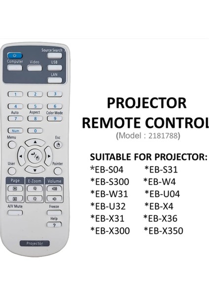 Epson Projector Projektoru Için Eb Serisi Projektör Için Uzaktan Kumanda Değiştirme (2181788) (Yurt Dışından) fırsatları