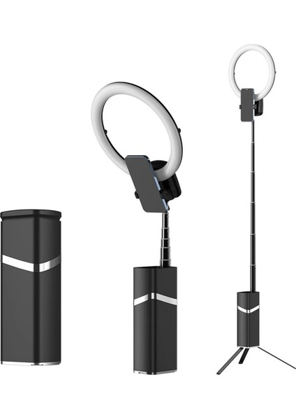 10 Inç Mini Taşınabilir LED Yüzük Dolgu Işık Tripod Masaüstü Ayarlanabilir Uzaktan Kontrol Lambası Canlı Akış Siyahı (Yurt Dışından)