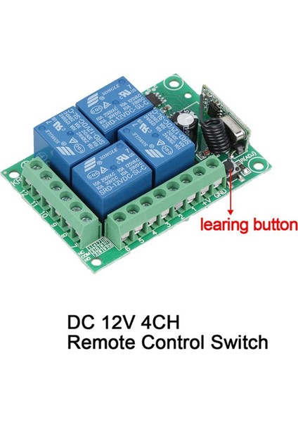 Dc 12V 4ch 4 Ch Kablosuz Rf Uzaktan Kumanda Işık Anahtarı Radyo Alıcı Modülü+Verici Garaj Kapıları/lamba (Yurt Dışından) modelleri
