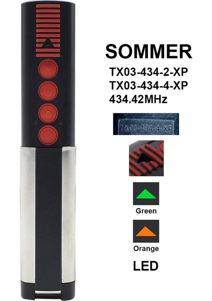 TX03-434-4-XP TX03-434-2-XP 434.42MHZ Garaj Kapısı Uzaktan Kontrol Kapısı Komuta Sommer 4014 4022 4013 (Yurt Dışından) modelleri