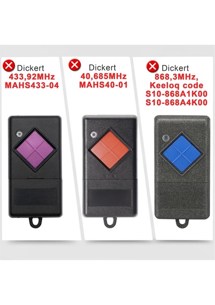 Dickert S10-868A4L00,868.3MHZ Için Garaj Kapısı Uzaktan Kumanda Am Dickert S10-868A1L00 Için El Verici, 2 Paket (Yurt Dışından) fırsatları