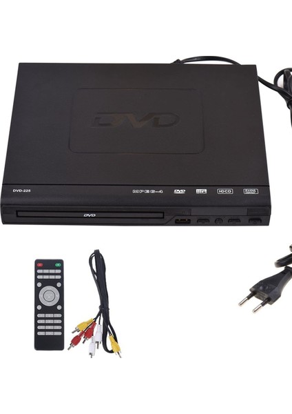 DVD-225 Home DVD Player Dijital Multimedya Oyuncu Av Tv VCD DVD Player Eu Flug Için Uzaktan Kumanda ile Çıktı (Yurt Dışından)