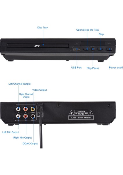 DVD-225 Home DVD Player Dijital Multimedya Oyuncu Av Tv VCD DVD Player Eu Flug Için Uzaktan Kumanda ile Çıktı (Yurt Dışından) fırsatları