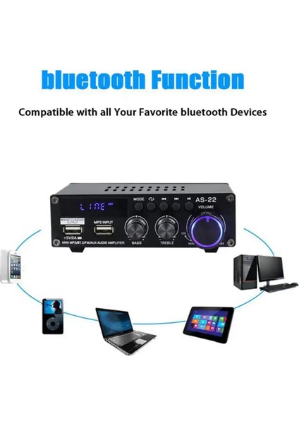 AS22 Hıfı Dijital Amplifikatör 30WX2 2.0 Kanal Araç Bluetooth Amplifikatör Ev Stereo Ses Amplifikatör Alıcısı Ab Fişi (Yurt Dışından) indirimleri