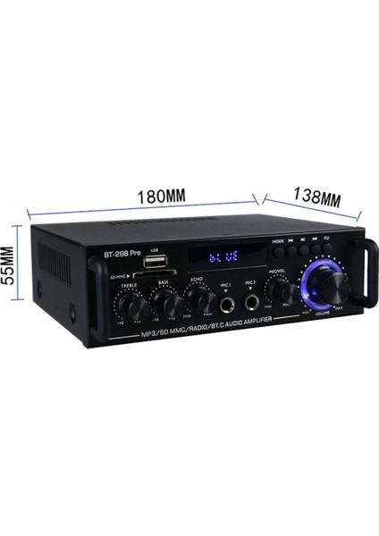 Amplifikatör Bt 298 Pro Ev Sineması Amplifikatörü Karaoke Çift Kanallı Stereo Bluetooth 5.0 Maksimum 800W Yeni Yükseltme Abd Fişi (Yurt Dışından) fiyatları