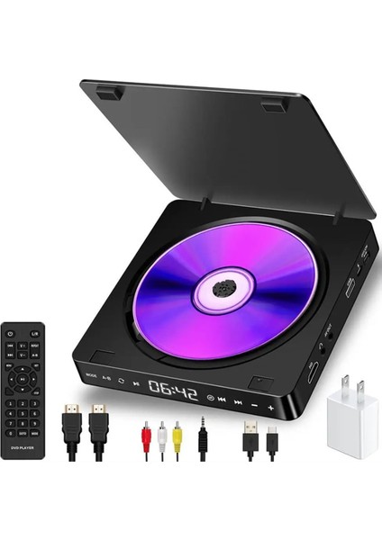 Mini CD Çalar Home Dvd/vcd Hd Video DVD Player Hifi Stereo Hoparlörler 1080P Tavabilir DVD Oynatıcı (Abd Fişi) (Yurt Dışından)