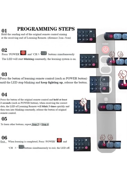 Uzaktan Kumanda Öğrenme Büyük Düğmeleri Yaşlılar Yaşlılar Universal Programlanabilir Tv Uzaktan Destekleri Tv Stb DVD Hıfı Ir Cihazları (Yurt Dışından) indirimleri
