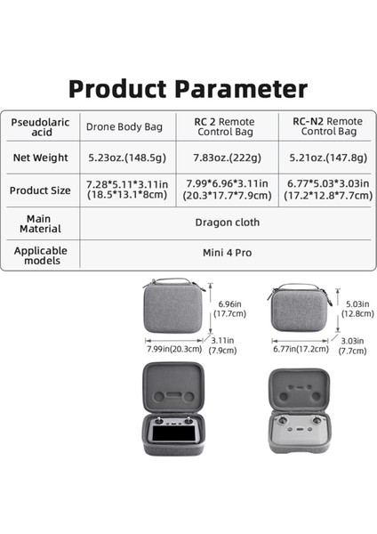 Djı Mini 4 Pro Depolama Çantası Uzaktan Kontrolör Kılıfı Taşınabilir Taşıma Kutusu Çanta Akıllı Kontrolör Aksesuarları (Rc-N2) (Yurt Dışından) fırsatları