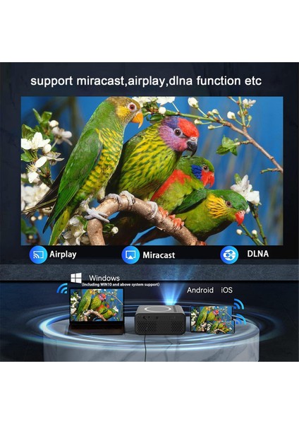 Mobil Video Mini Projector Theatre Media Player Kablolu Kablosuz Aynı Ekran Projektörü iPhone Android - Ingiltere Fiş (Yurt Dışından) fırsatları