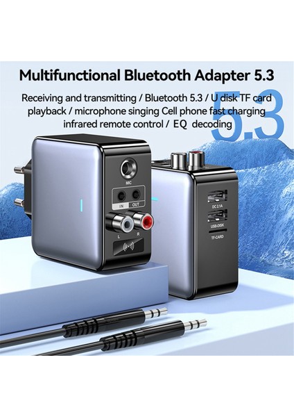 Bluetooth 5.3 Audio Verici Alıcı 3.5mm Aux/rca/tf/usb Karaoke Hıfı Stereo Kablosuz Adaptör Us Fişi (Yurt Dışından) modelleri