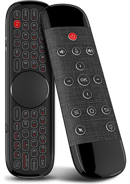 S40 Sesli Uzaktan Taşıma 2.4g Kablosuz Klavye Hava Fare Ir Öğrenme Mikro Tipi Gyro Arkadan Aydınlatmalı Siyah (Yurt Dışından)