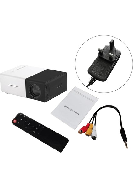 Okul Sezonu Çok Fonksiyonlu Sınıf Mini Projektör LED Mini Kablosuz 1080P Hd Projektör Ingiltere Fişi, Black-White (Yurt Dışından) indirimleri