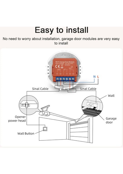 Tua Akıllı Garaj Kapı Açıcı Wifi Garaj Kapı Modülü Zamanlama Garaj Flep Roller Deklanşör Kapısı Akıllı Anahtar Açma (Yurt Dışından) modelleri