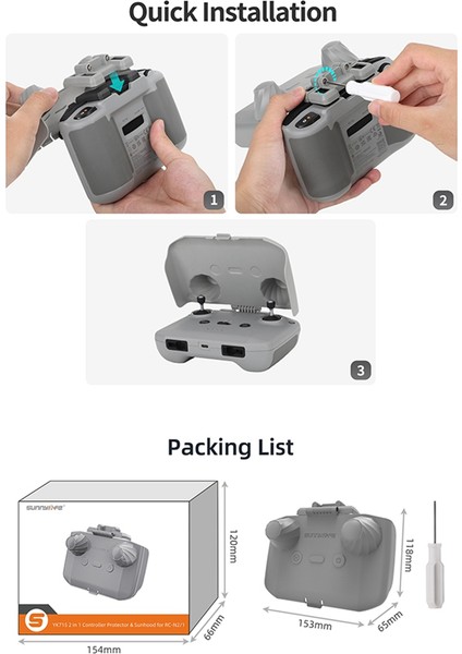 Mini 4 Pro/air 3 Uzaktan Kumanda Koruyucu Kapak Için Sunnylife Çok Işlevli ve Uygun Rc-N2/1 Kılıf (Yurt Dışından) modelleri