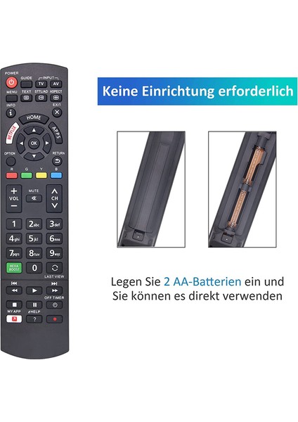 Panasonic Viera LCD Için Panasonic Tv Uzaktan Kumandası Için Universal Uzaktan Kumanda Netflix ile 3D Tv Led, Uygulama Düğmelerim (Yurt Dışından) modelleri