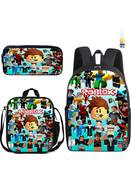 Roblox Öğrenci Okul Çantası Ilkokul ve Ortaokul Öğrencileri Sırt Çantası Üç Parçalı Set (Yurt Dışından)