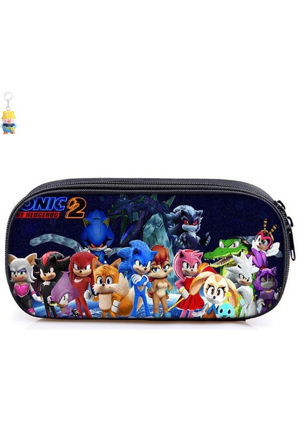 Sonic The Hedgehog 2 Ilköğretim ve Ortaokul Öğrencileri Kalem Çantası Film Çevresel Kalem Çantası Saklama (Yurt Dışından)