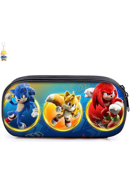 Sonic The Hedgehog 2 Ilköğretim ve Ortaokul Öğrencileri Kalem Çantası Film Çevresel Kalem Çantası Saklama (Yurt Dışından)
