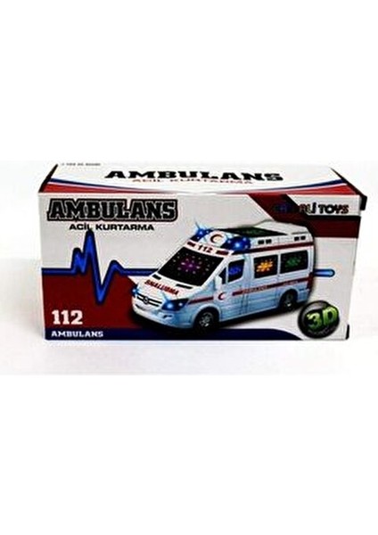 Işıklı Müzikli Ambulans Oyuncak 112 Büyük Boy 21 cm 1+ Yaş İçin indirimleri
