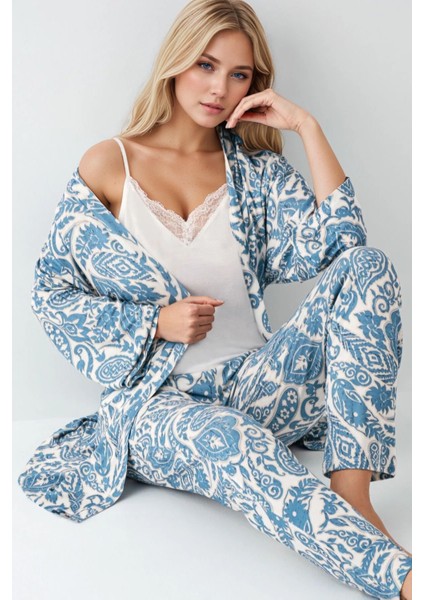 Kadın Modal Kutulu 3 Parça Sabahlık & Pijama Takımı fiyatları
