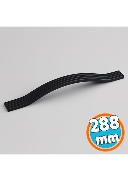 Mobilya Kulpu Çizgili Model Dayanıklı Uzun Ömürlü Modern Dekoratif Tasarım 288 mm Siyah Metal