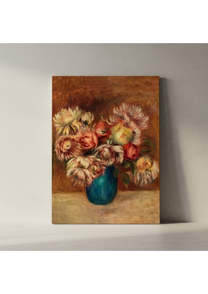 Renior Tarzı Koyu Tonlu Çiçek Buket Tablosu fiyatları