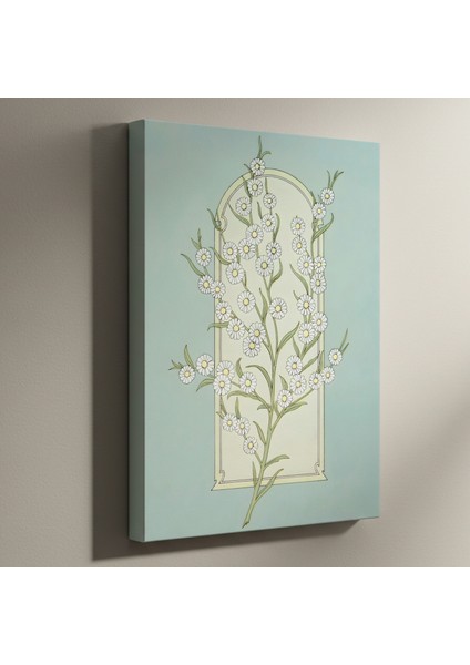 Zarif Çiçek Dalı Botanik Illüstrasyon Tablosu