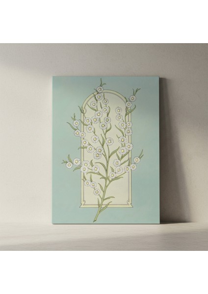 Zarif Çiçek Dalı Botanik Illüstrasyon Tablosu fiyatları