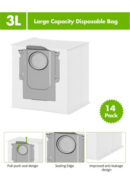 Roborock S8 Pro Ultra, Q7, Q7+, Q7 Max Için 14 Adet Toz Torbası (Yurt Dışından) modelleri