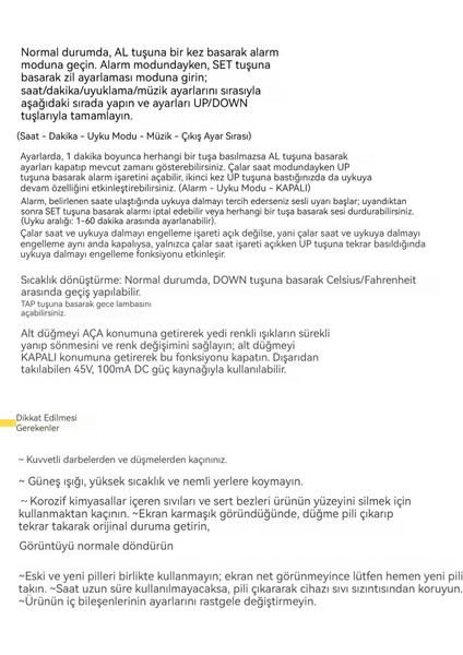 Sevimli Cadı Avı Grubu Çocuk Renkli Dijital Yatak Başucu Işık Saati (Yurt Dışından) fiyatları
