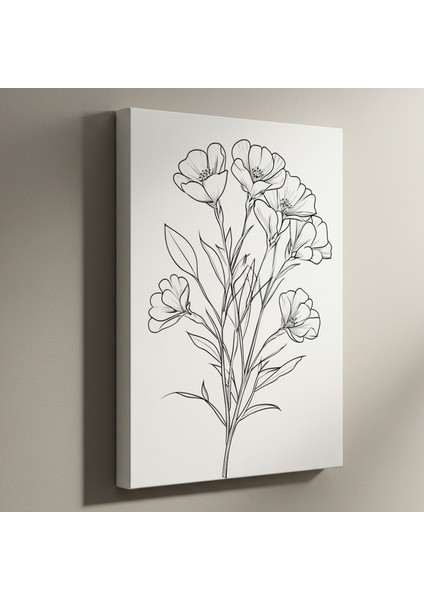 Çizim Tekniğiyle Çiçek Buket Tablosu