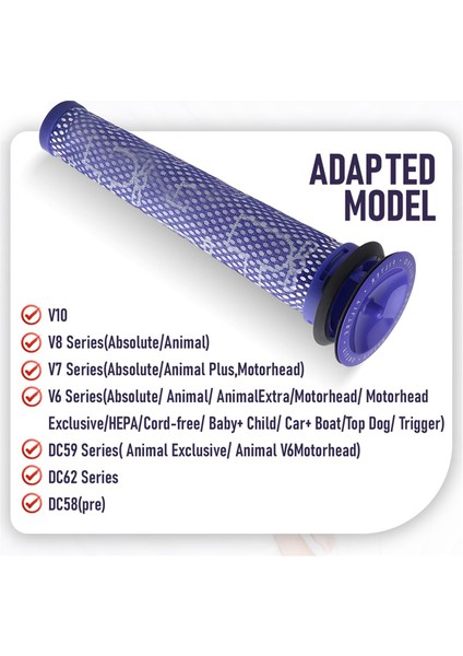Dyson V6, V7, DC58 DC59 Elektrikli Süpürge Hepa Filtresi Için Ön Filtre, 965661-01 (Yurt Dışından) indirimleri