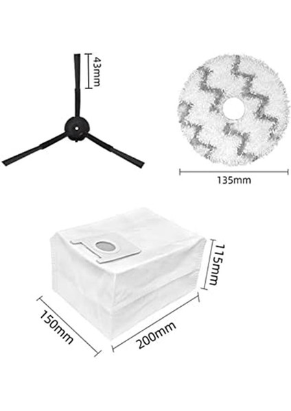 Roidmi Eva SDJ06RM Robot Süpürge Için Yan Fırça Paspas Pedleri ve Bezleri (Yurt Dışından) fiyatları