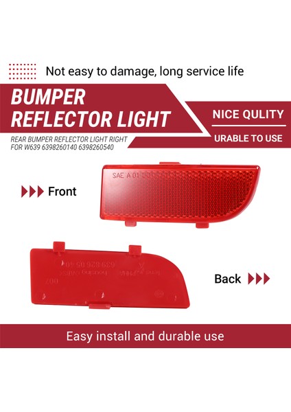Arka Tampon Reflektör Işığı Mercedes-Benz Vito Viano W639 6398260140 6398260540 (Yurt Dışından) indirimleri