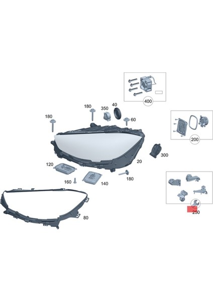 Mercedes-Benz S Sınıfı W223 21-24 Far Montajı Rs Braketi A2238208404 Sağ (Yurt Dışından) fırsatları